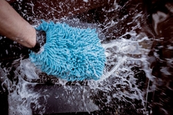 Nuke Guys Chenille HellBlue - Mikrovláknová mycí rukavice