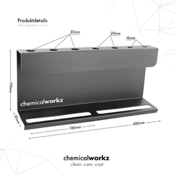 ChemicalWorkz Brush Holder - Nástěnný držák na detailingové štětce a ředící láhve (40 cm)
