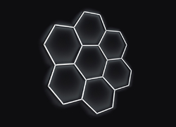 ASC Kompletní LED hexagonové světlo, 7 ks 238 x 252 cm, studená bílá 6500 K