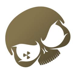 Nuke Guys řezaná samolepka Gold Skull