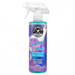 Chemical Guys osvěžovač vzduchu Stay Fresh Baby Powder Scented Air Freshener - vůně dětského pudru - 473ml