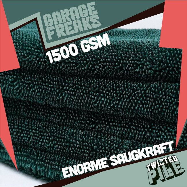 Garage Freaks Twisted Pile 2er Set - 2 sušící ručníky 50x80cm a 40x40cm, 1500 GSM