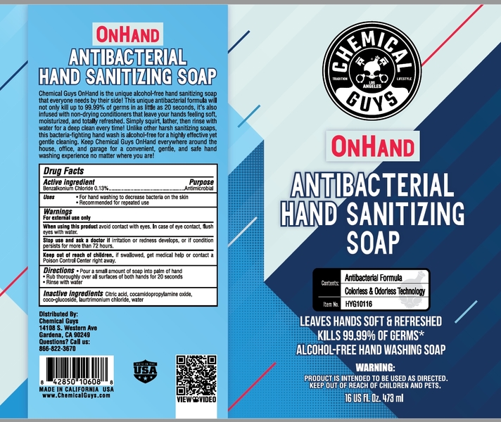 Chemical Guys Onhand Sanitazing Soap - antibakteriální mýdlo ve spreji - 473ml